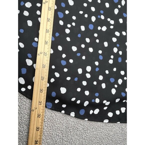 Torrid 4 Top 4X Black Blue White Polka Dot Zip Neck Popover Lightweight Office - Picture 8 of 8